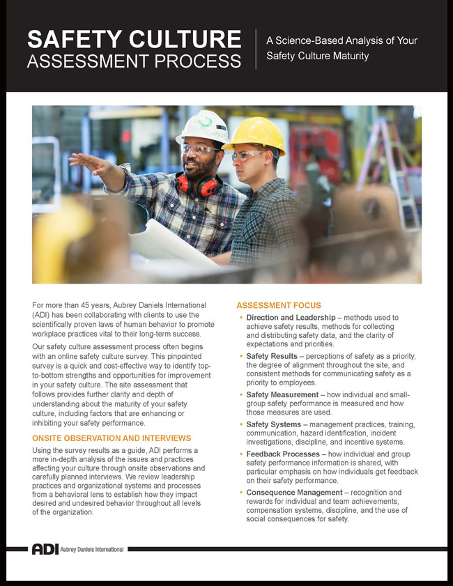 Safety Culture Assessment Overview
