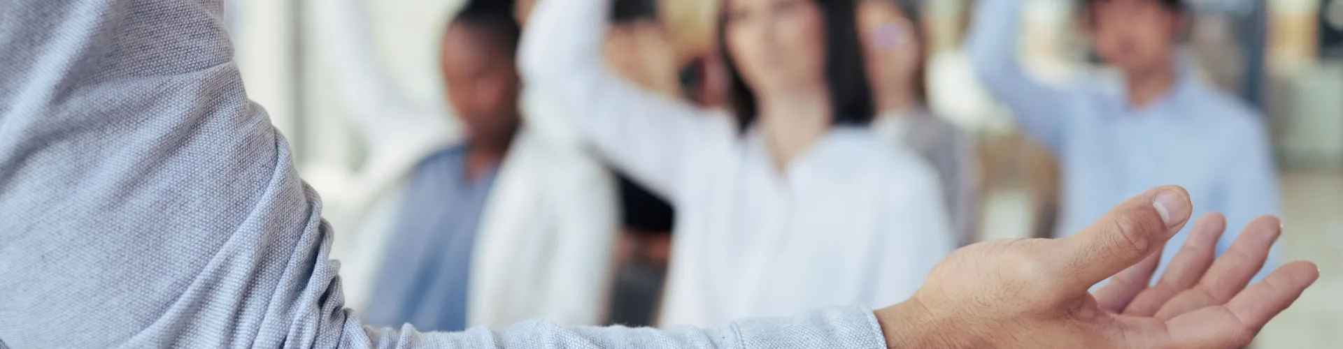 Leader Gesturing to Audience