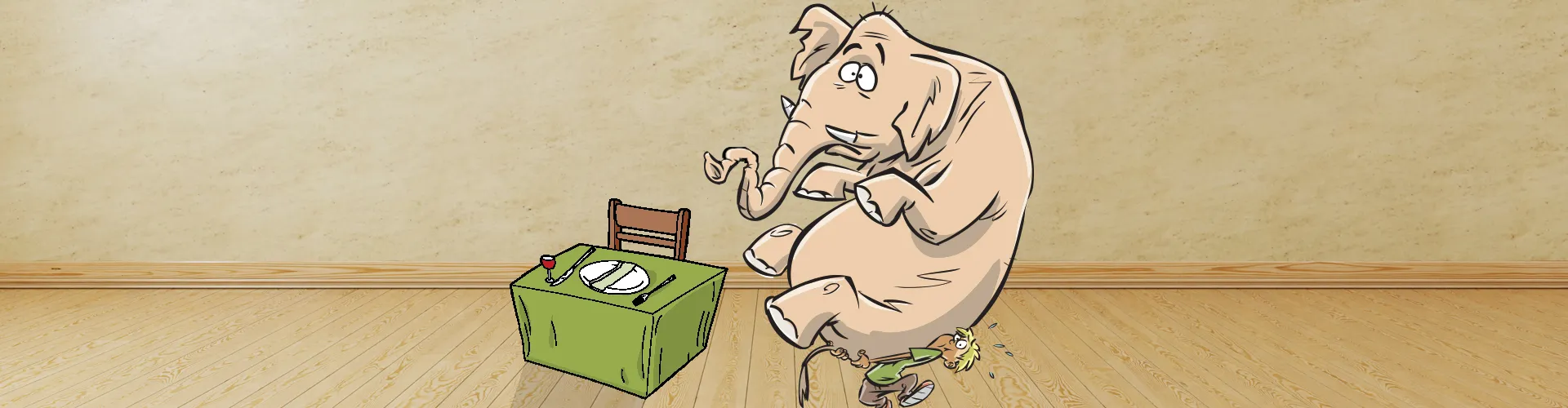 Cartoon of an elephant