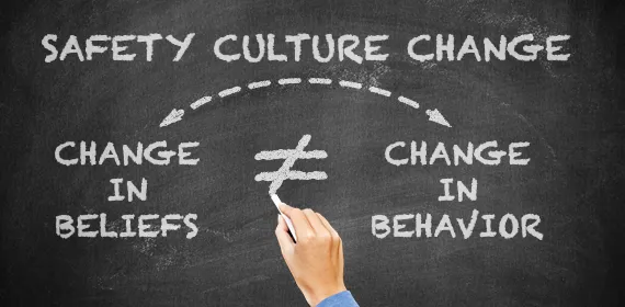 Hand Writing on Chalkboard Safety Culture Change