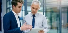 Two businessmen talking